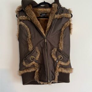 Montana Brown Fur-Trimmed Vest